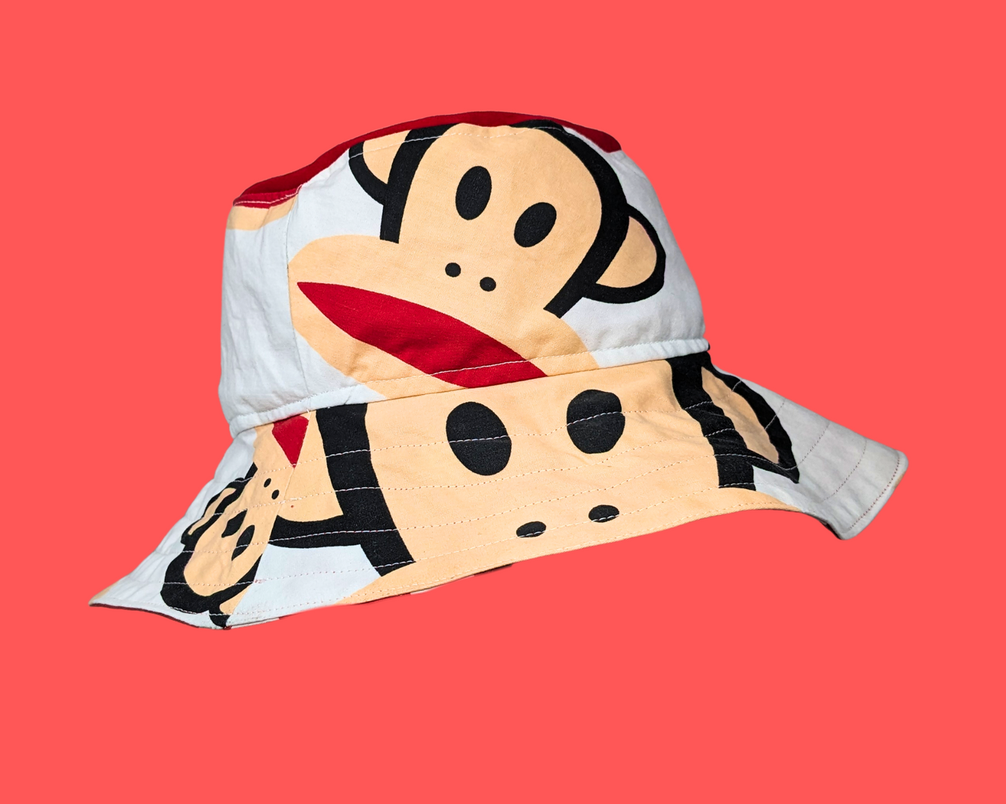 Handmade and Upcycled Paul Frank, Monkey Bedsheet Reversible Bucket Hat