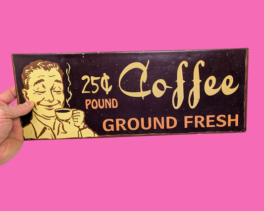 Y2K Coffee Metal Rectangle Interior Decoration Sign