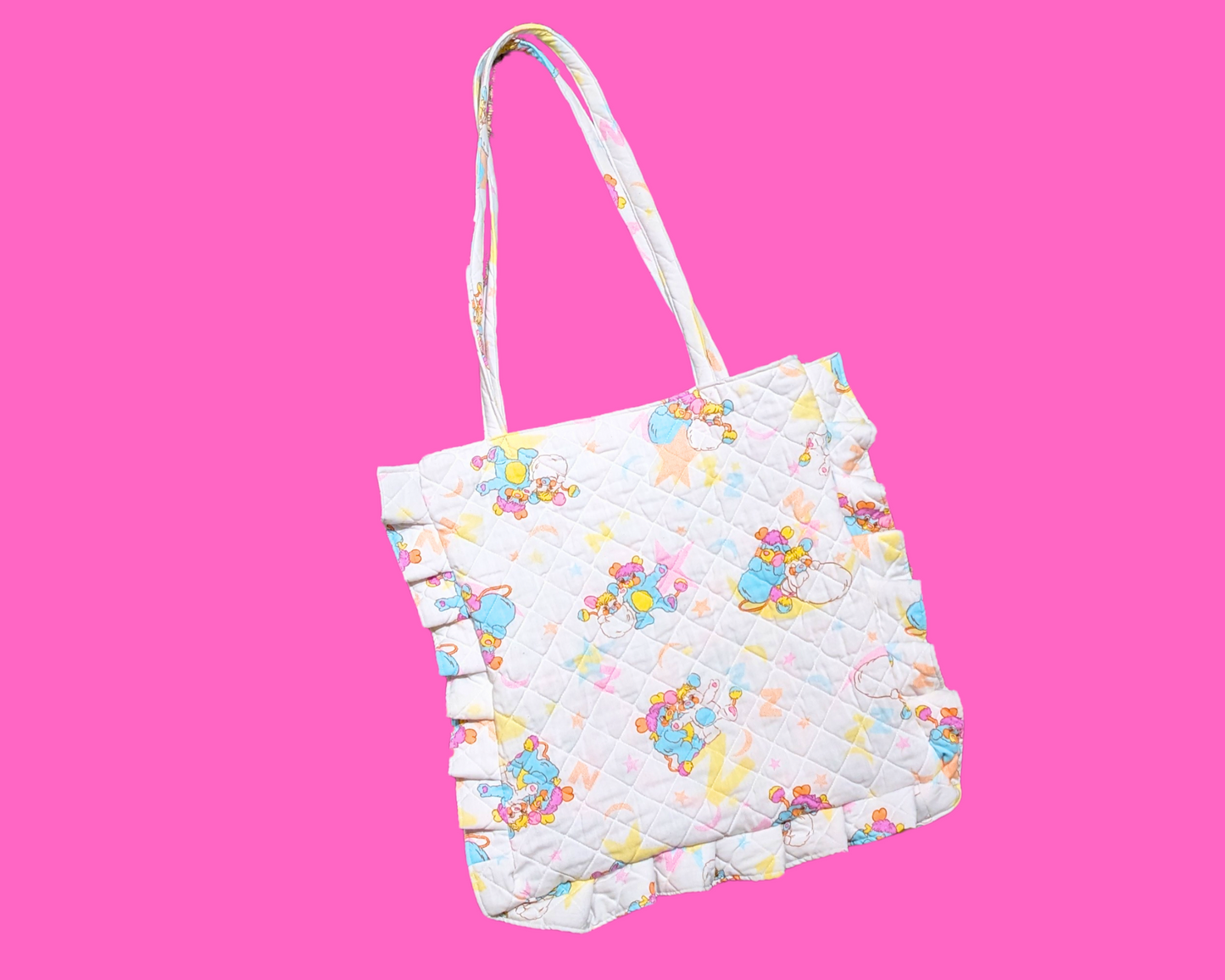 Handmade, Upcycled The Popples Bedsheet Tote Bag