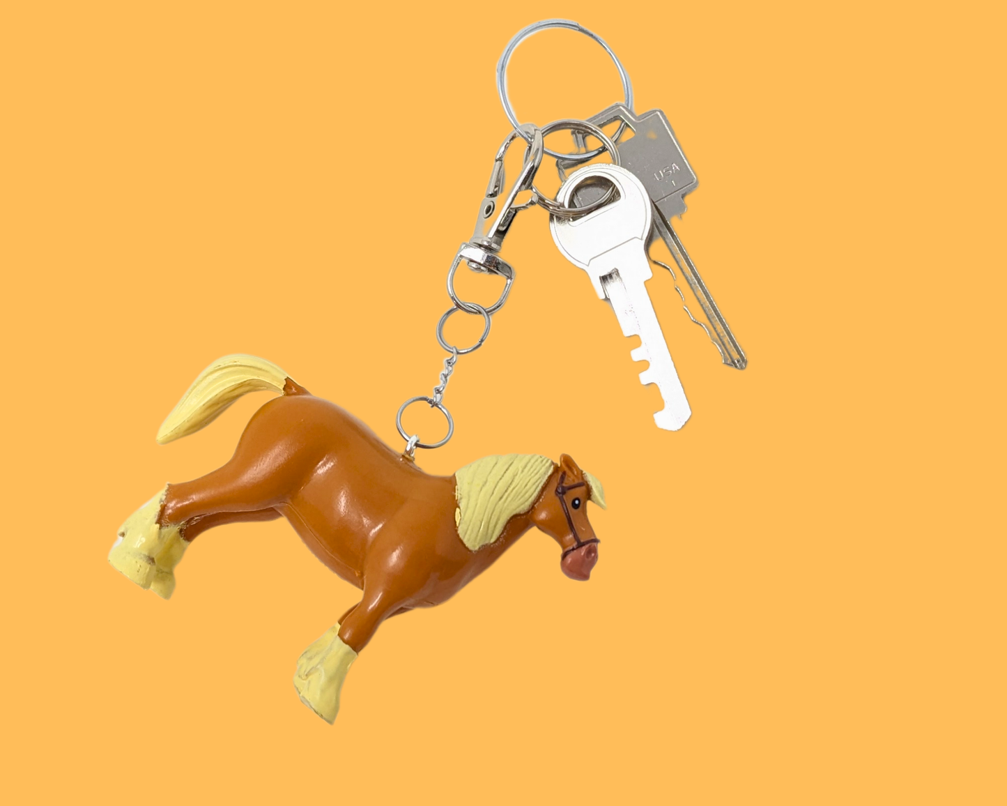 Handmade, Upcycled Horse Toy Keychain