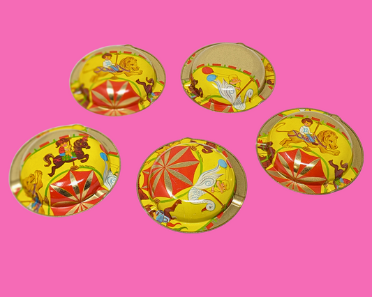 Vintage 1970's Set of 5 Metal, Groovy Ashtray