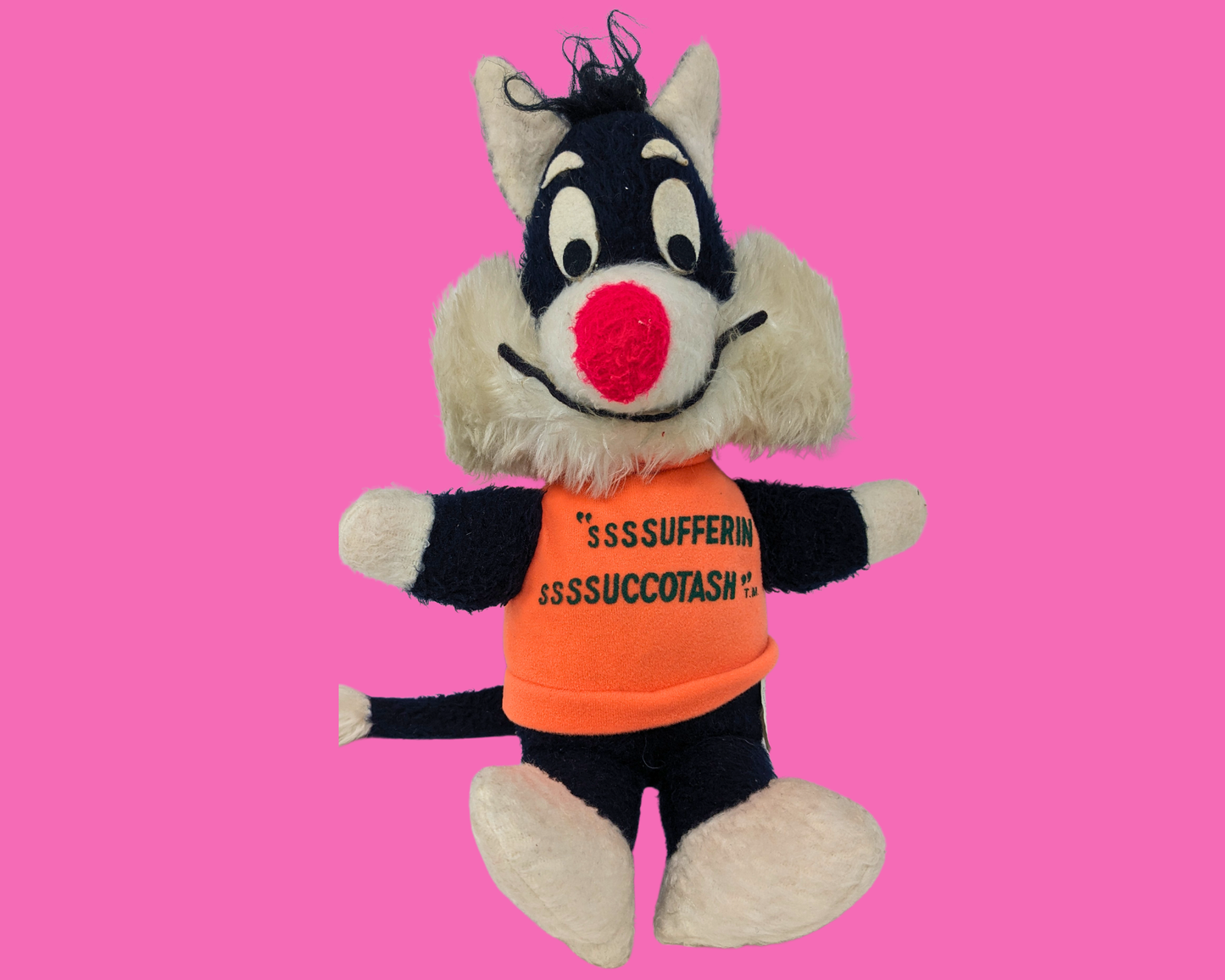 Vintage 1970's Official Looney Tunes, Sylvester Plush Toy