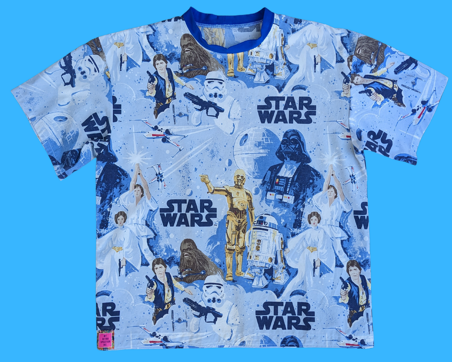 Handmade, Upcycled Star Wars Bedsheet T-Shirt Oversized XS - Fits Like A Size M