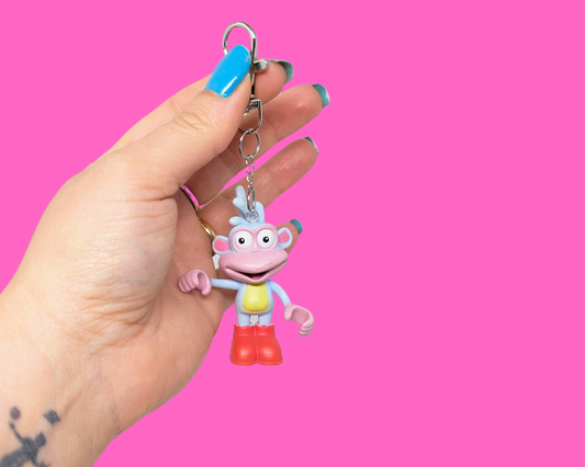 Handmade, Upcycled Dora The Explorer Boots Toy Keychain