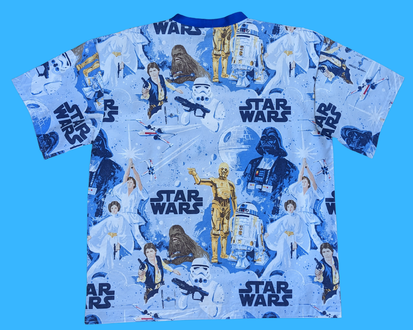 Handmade, Upcycled Star Wars Bedsheet T-Shirt Oversized XS - Fits Like A Size M