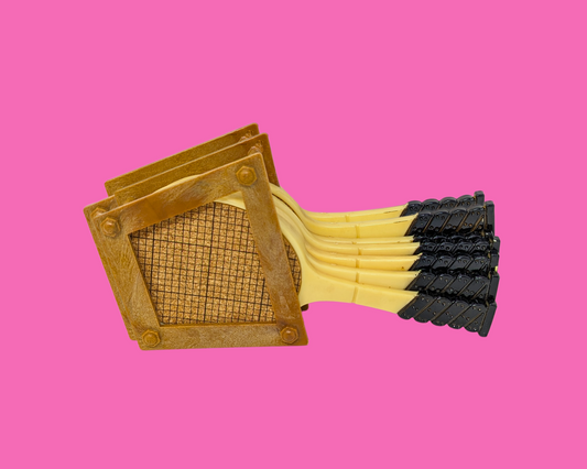 Vintage 1970's Tennis Racket Coasters