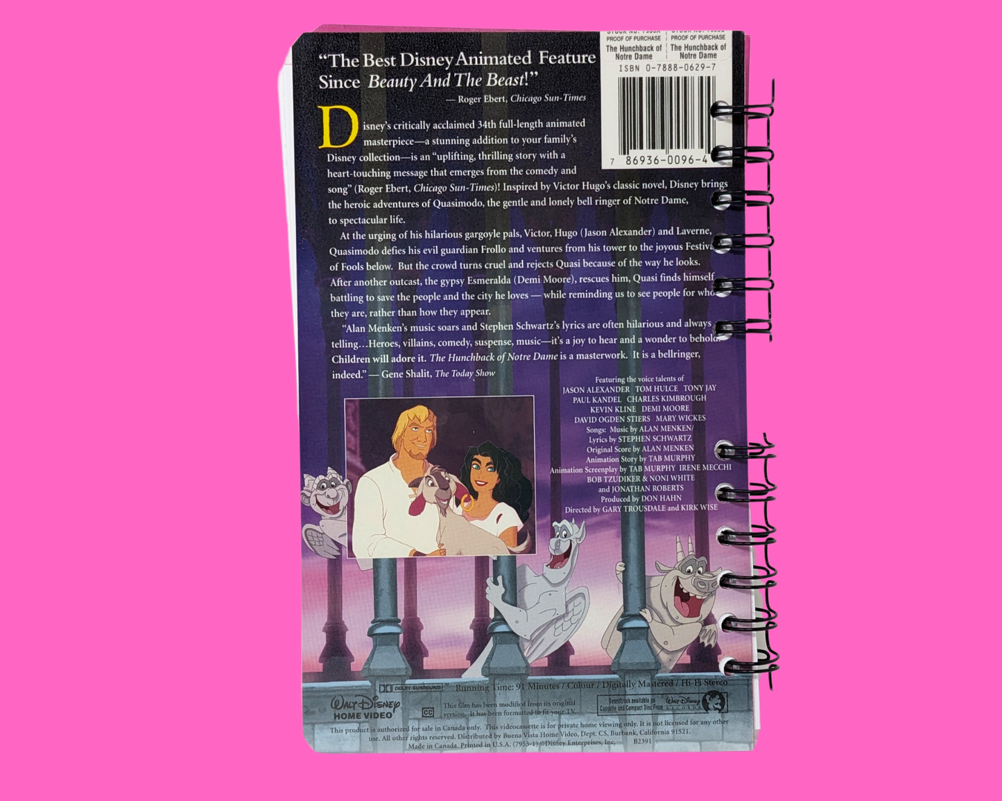 The Hunchback of Notre-Dame, Walt Disney VHS Movie Notebook