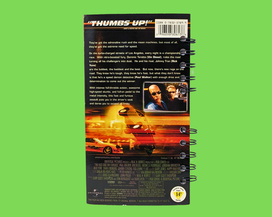 The Fast and the Furious VHS Movie Notebook