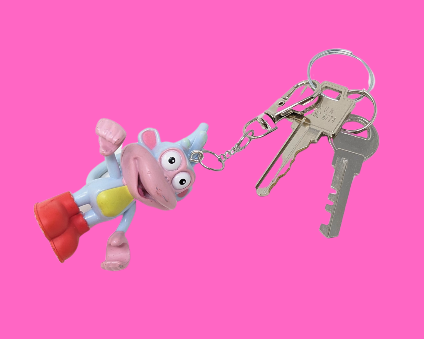 Handmade, Upcycled Dora The Explorer Boots Toy Keychain