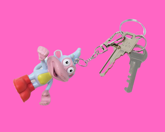 Handmade, Upcycled Dora The Explorer Boots Toy Keychain