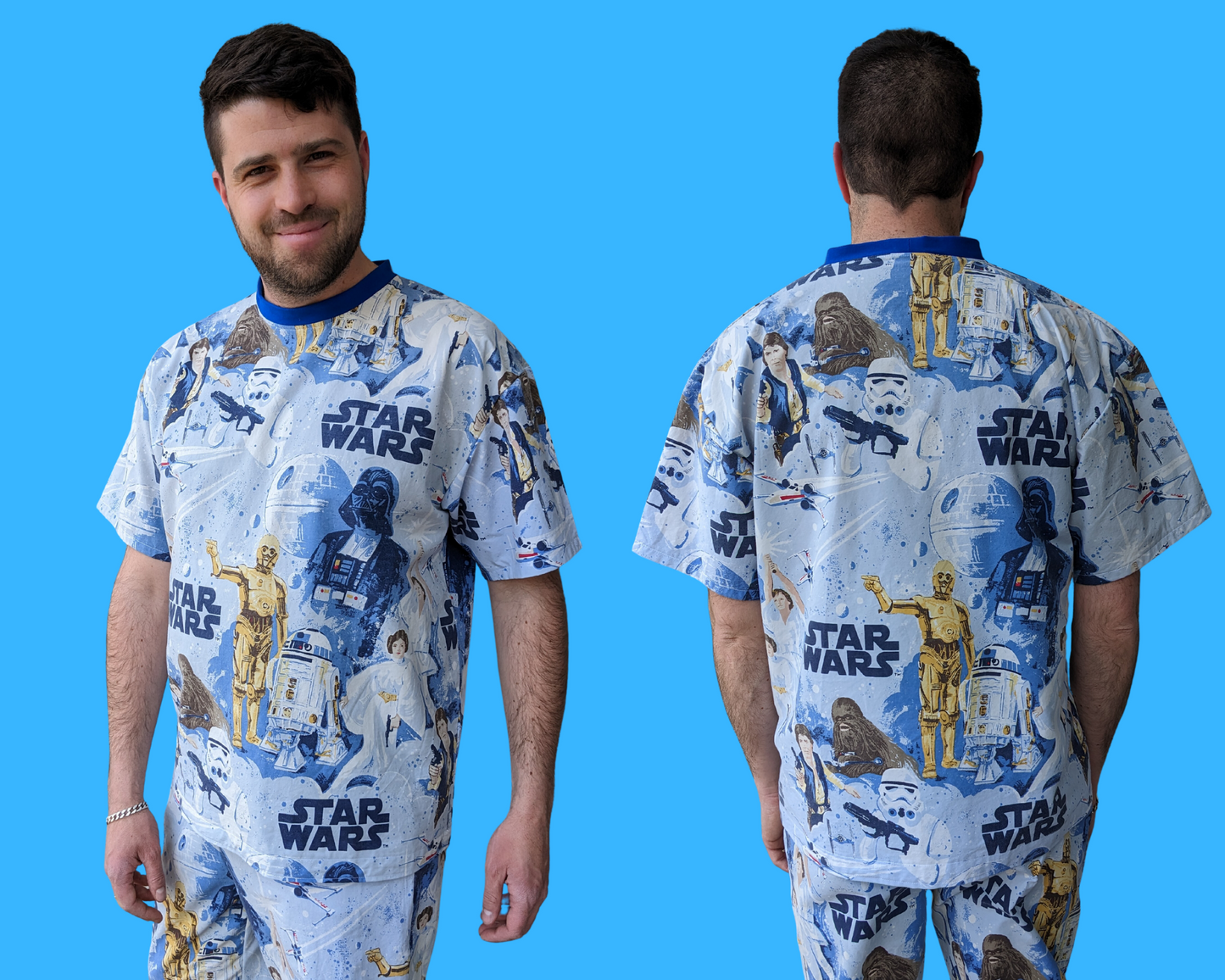 Handmade, Upcycled Star Wars Bedsheet T-Shirt Oversized XS - Fits Like A Size M