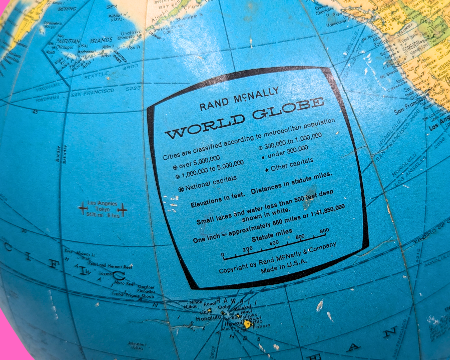 Vintage 1970's World Globe Made in the USA