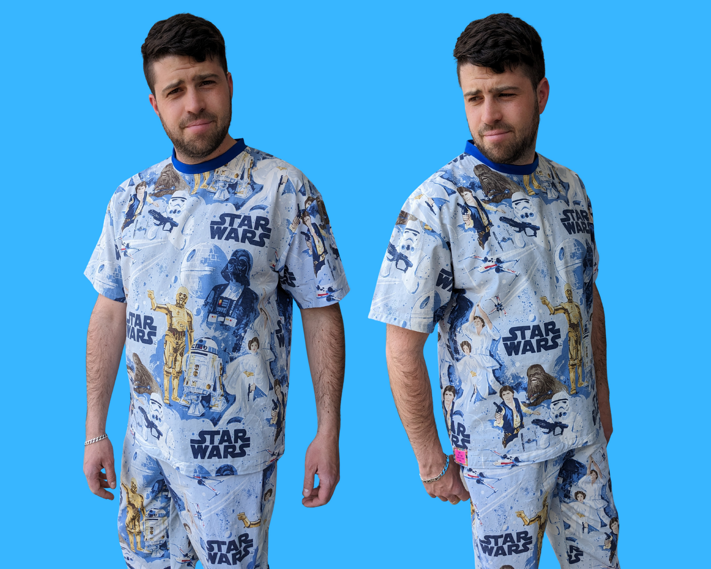 Handmade, Upcycled Star Wars Bedsheet T-Shirt Oversized XS - Fits Like A Size M