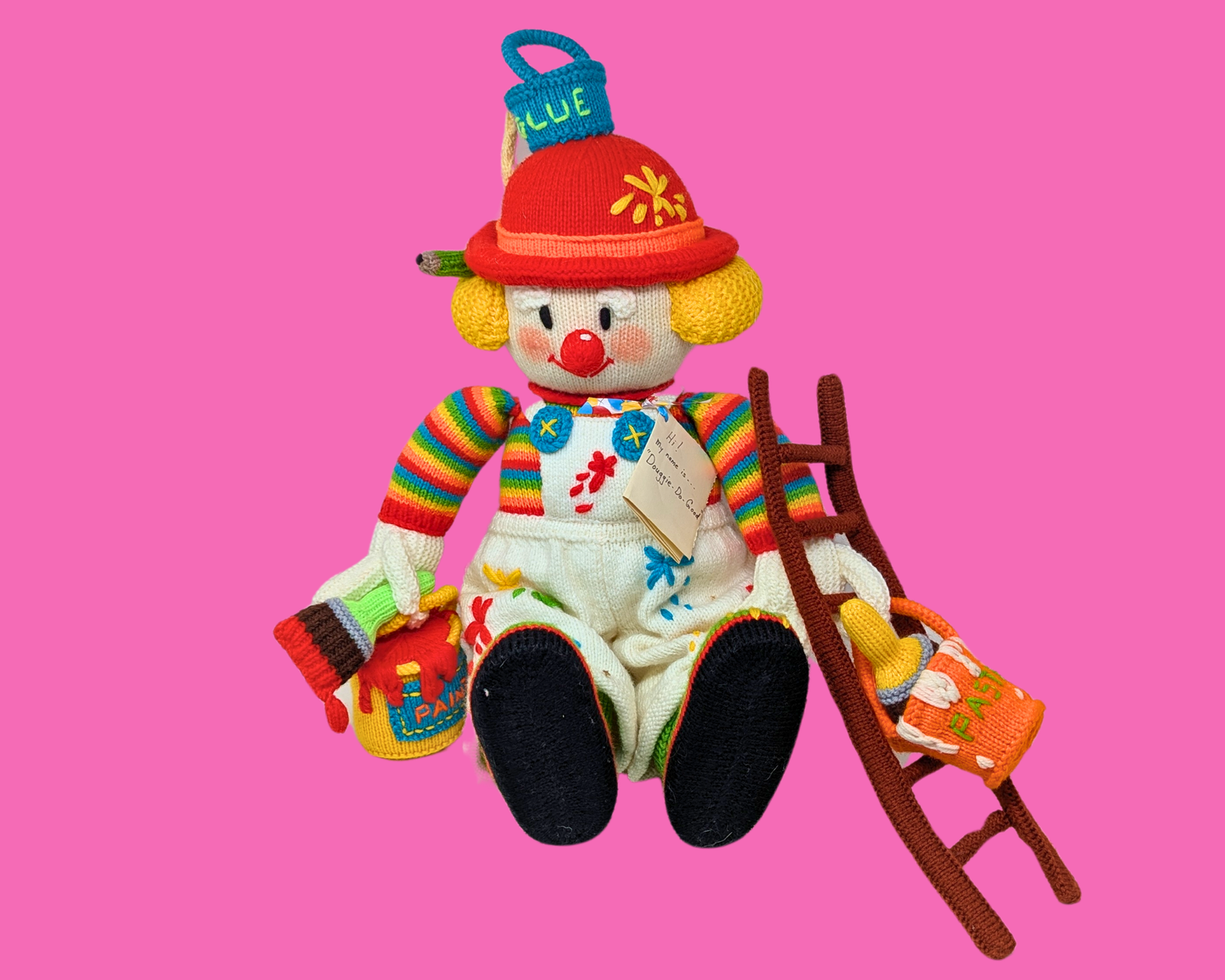 Big Handmade, Crochet Clown Plushie, Handy Man