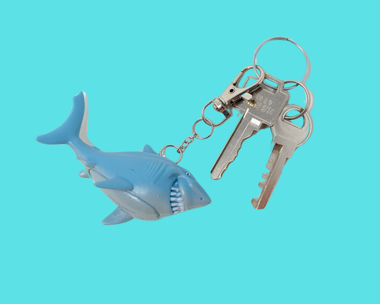 Handmade, Upcycled Finding Nemo Bruce The Shark Toy Keychain