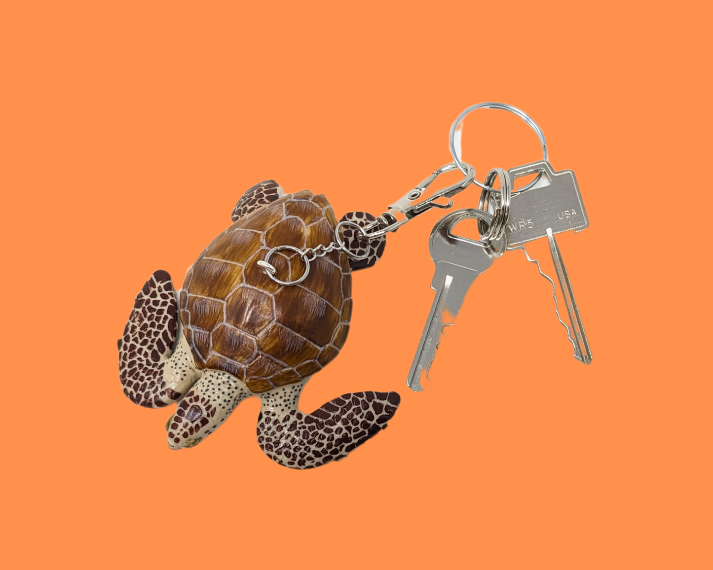 Handmade, Upcycled Sea Turtle Toy Keychain