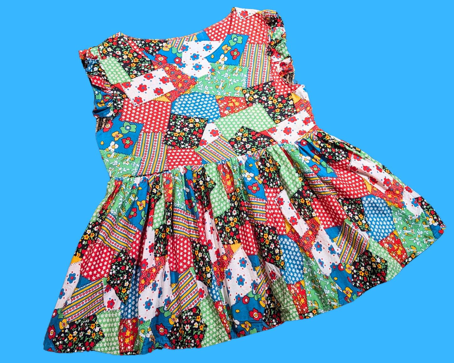 Handmade, Upcycled Patchwork Fabric Dresses Size XL