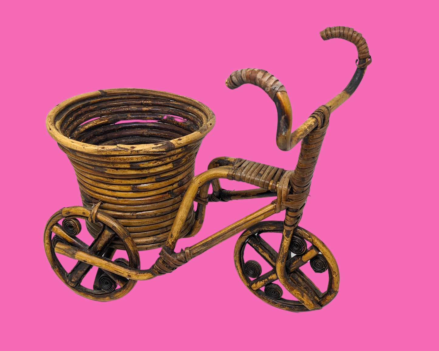 Vintage 1990's Wicker Bicycle Plant Holder