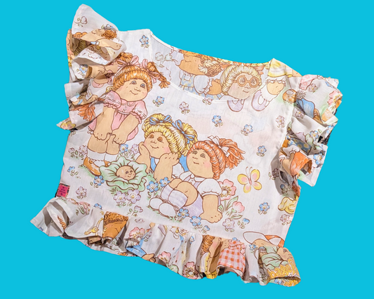 Handmade, Upcycled Cabbage Patch Kids Bedsheet Crop Top Size M