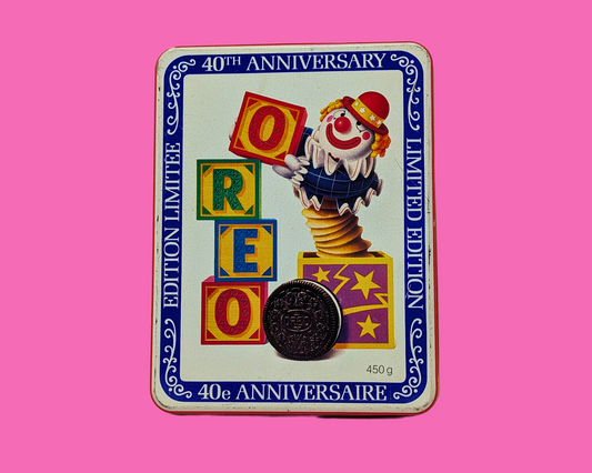 Vintage 1980's Oreo Cookies 40th Anniversary Clown Tin Box