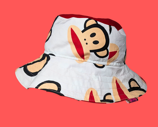 Handmade and Upcycled Paul Frank, Monkey Bedsheet Reversible Bucket Hat