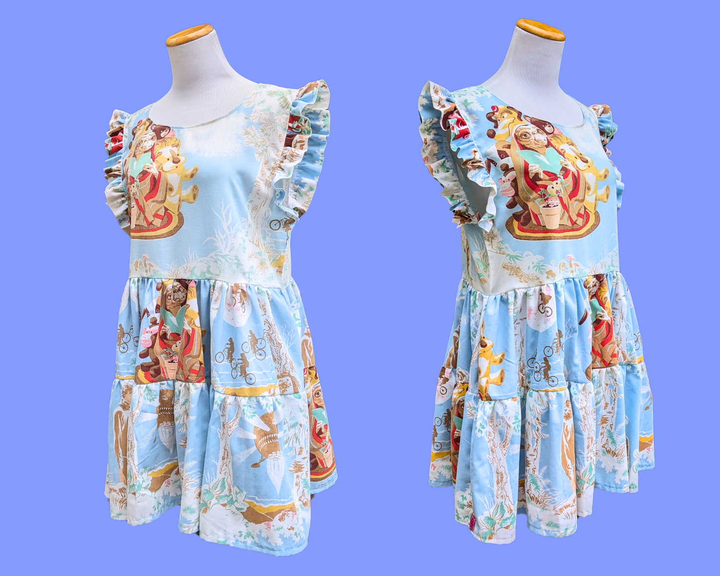Handmade, Upcycled Vintage E.T Bedsheet Dress Size M
