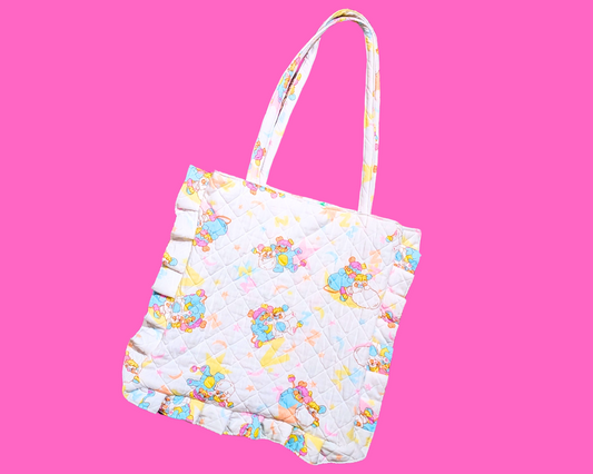 Handmade, Upcycled The Popples Bedsheet Tote Bag