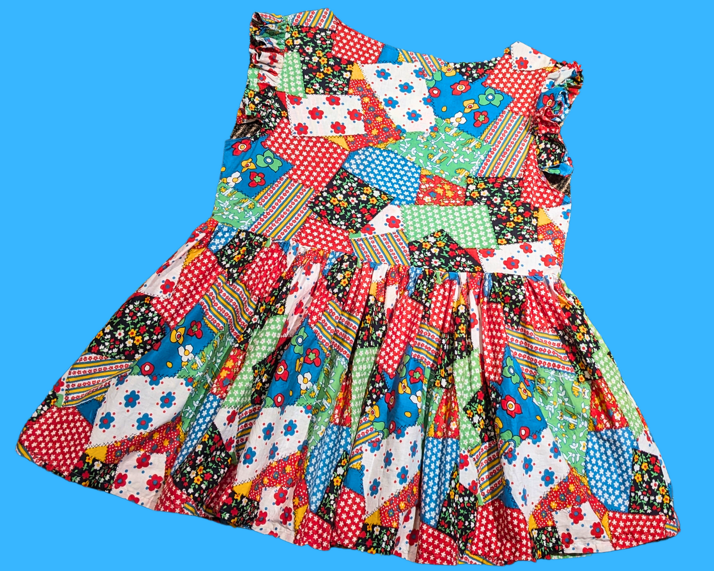 Handmade, Upcycled Patchwork Fabric Dresses Size XL