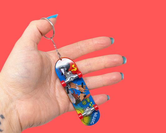 Handmade, Upcycled Skateboard Toy Keychain