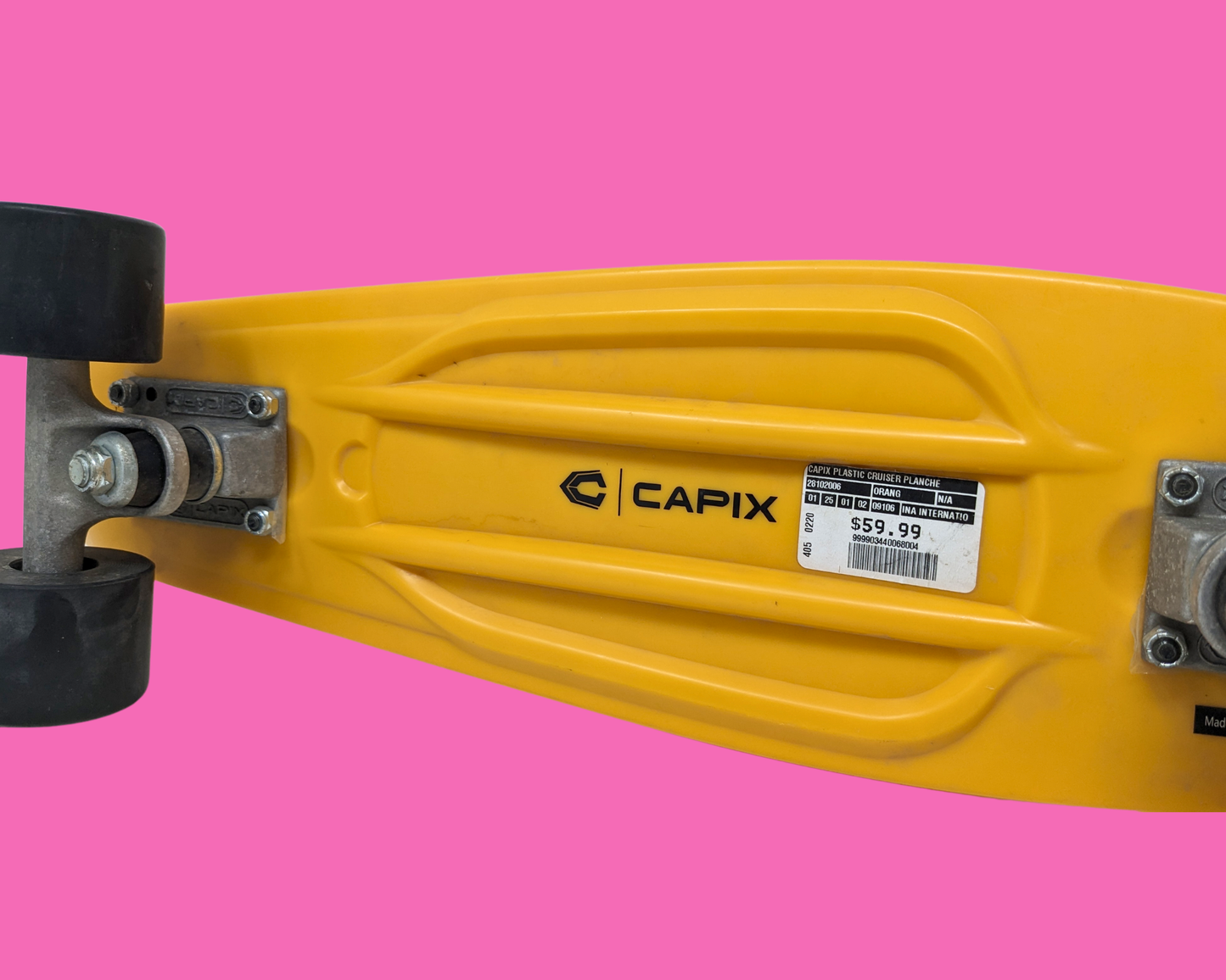 Mustard Yellow Mini Skateboard by the Original Capix, New with Original Tag Priced at $60