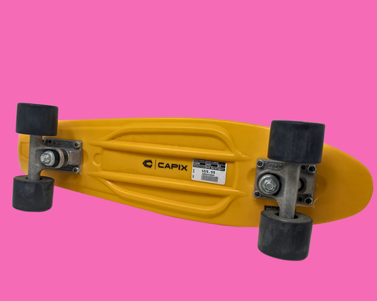 Mustard Yellow Mini Skateboard by the Original Capix, New with Original Tag Priced at $60