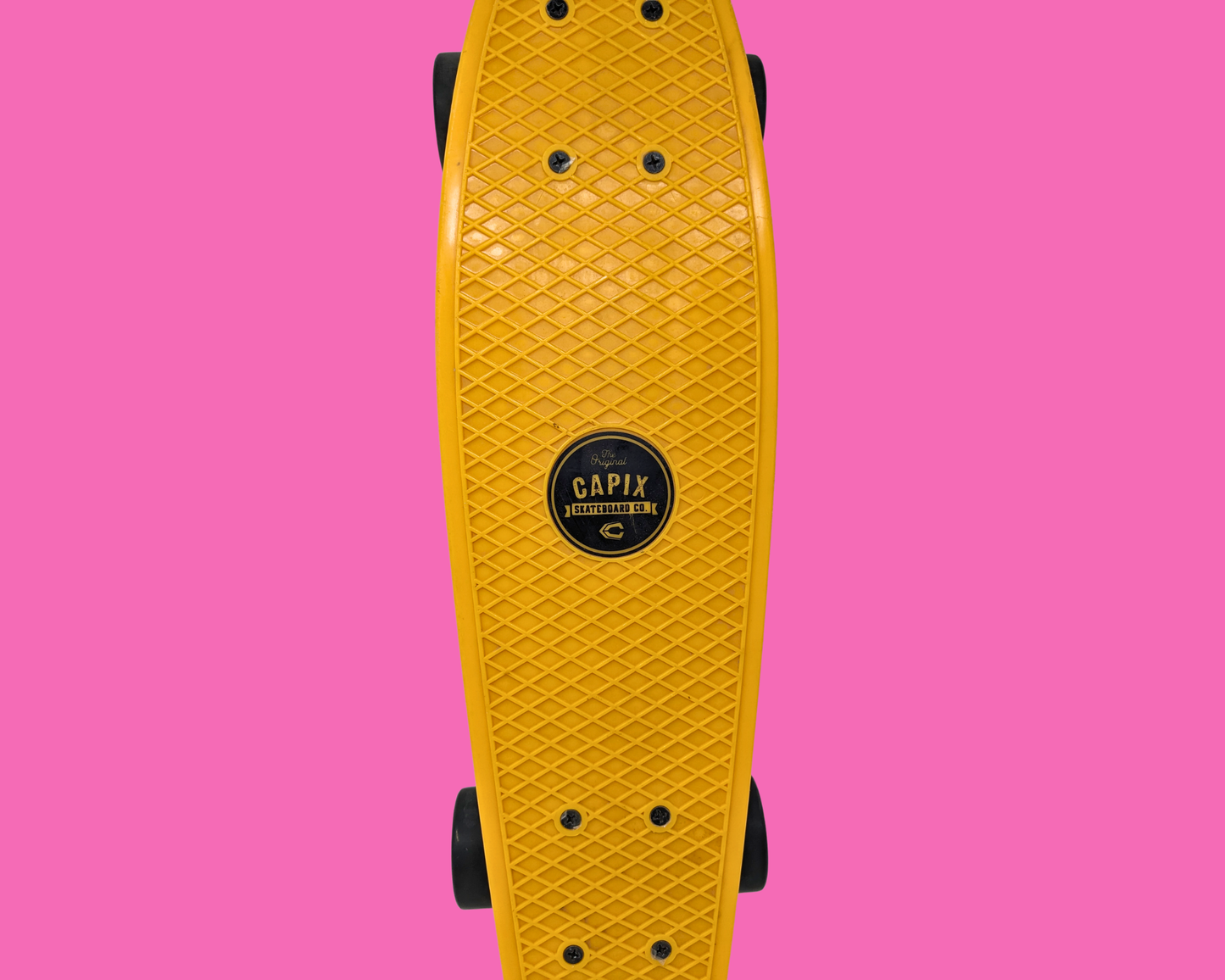 Mustard Yellow Mini Skateboard by the Original Capix, New with Original Tag Priced at $60