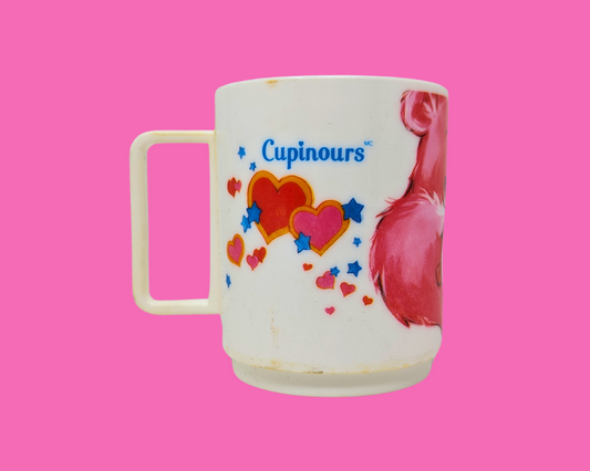 Vintage 1980's Carebears Plastic Mug