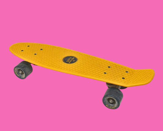 Mustard Yellow Mini Skateboard by the Original Capix, New with Original Tag Priced at $60