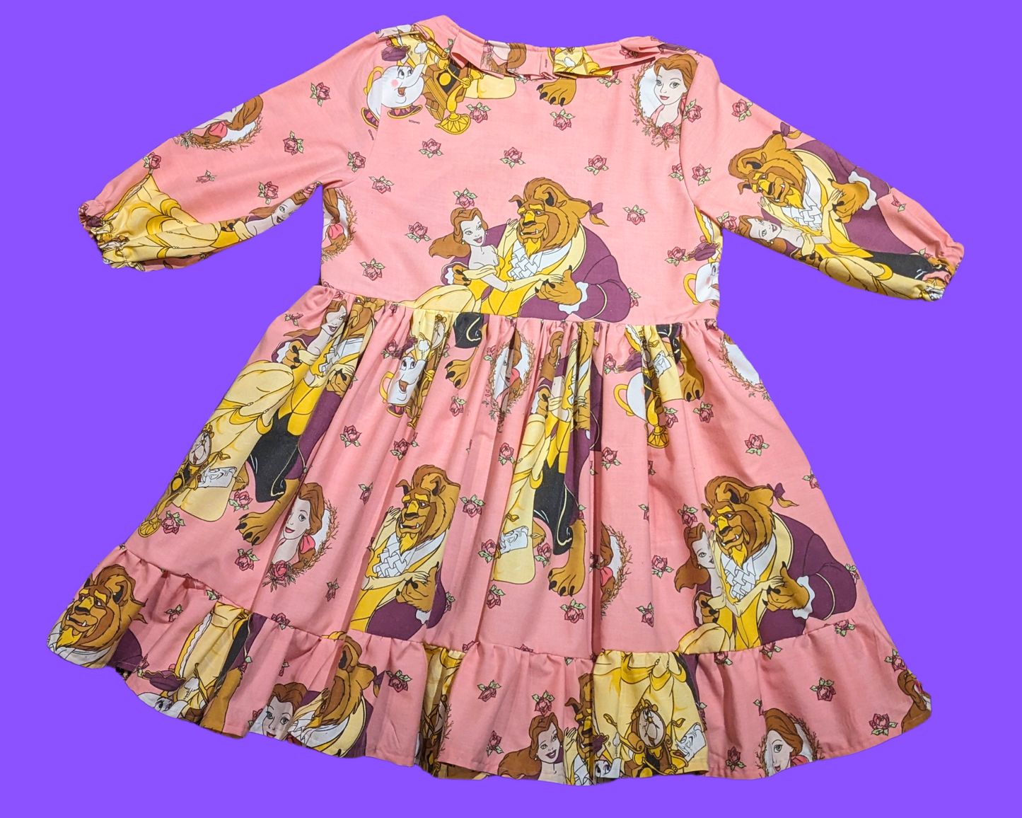 Handmade, Upcycled Walt Disney's Beauty and the Beast Bedsheet Dress Size L