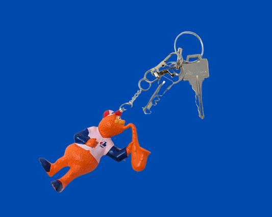 Handmade, Upcycled Montreal Expos Youppi! Mascott Toy Keychain