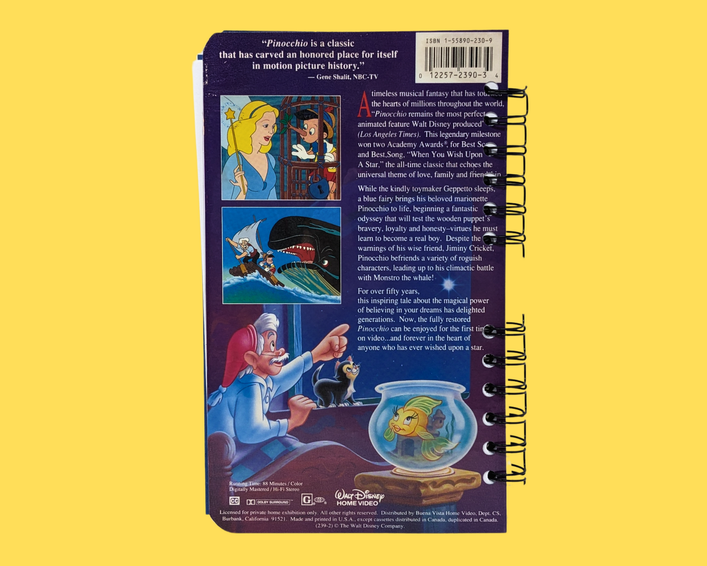 Pinocchio, Walt Disney VHS Movie Notebook