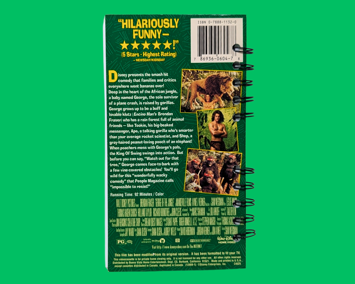 George of the Jungle VHS Movie Notebook