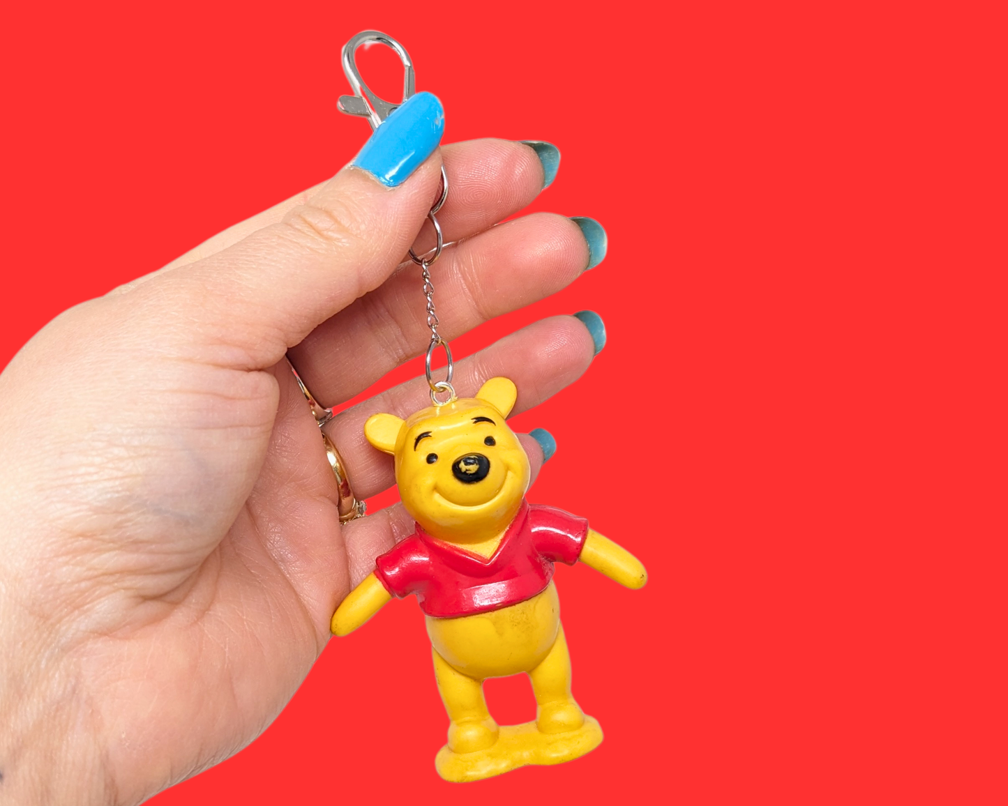 Handmade, Upcycled Winnie the Pooh Toy Keychain