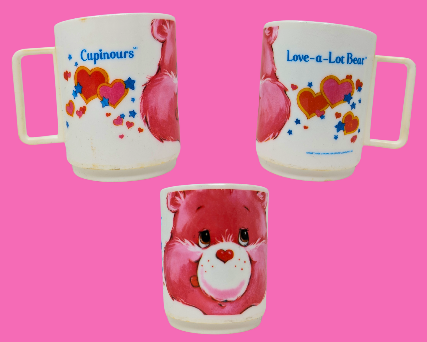 Vintage 1980's Carebears Plastic Mug