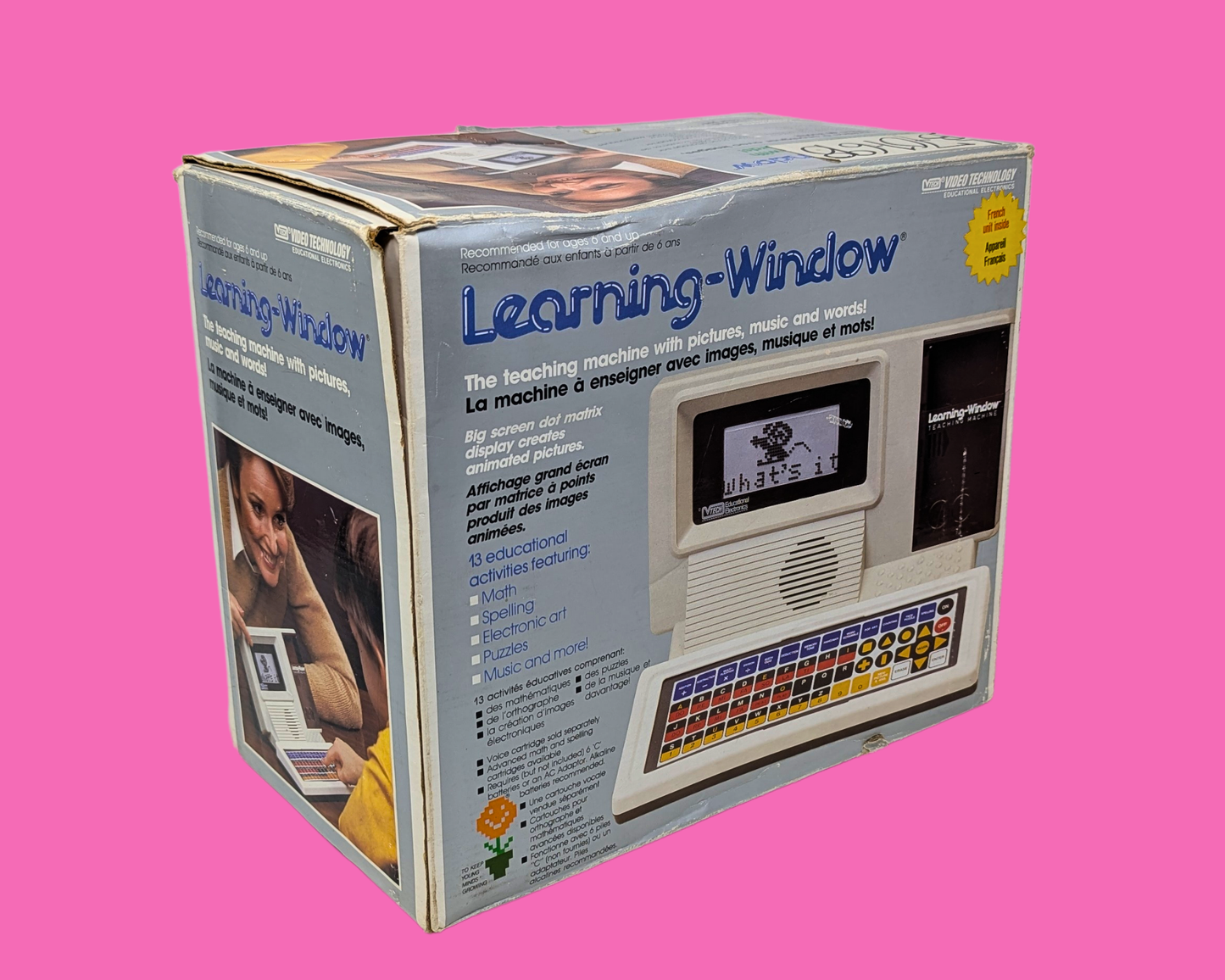 Vintage 1980's Learning-Window Appareil Français, La Machine à Enseigner avec Images, Musique et Mots, In Working Condition