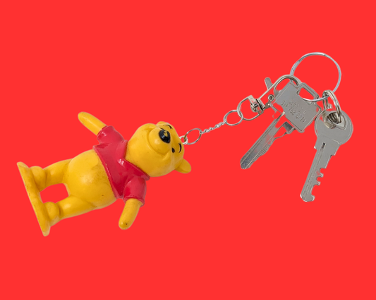 Handmade, Upcycled Winnie the Pooh Toy Keychain