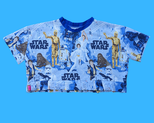 Handmade, Upcycled Star Wars Bedsheet Crop Top Fits Size S to XL