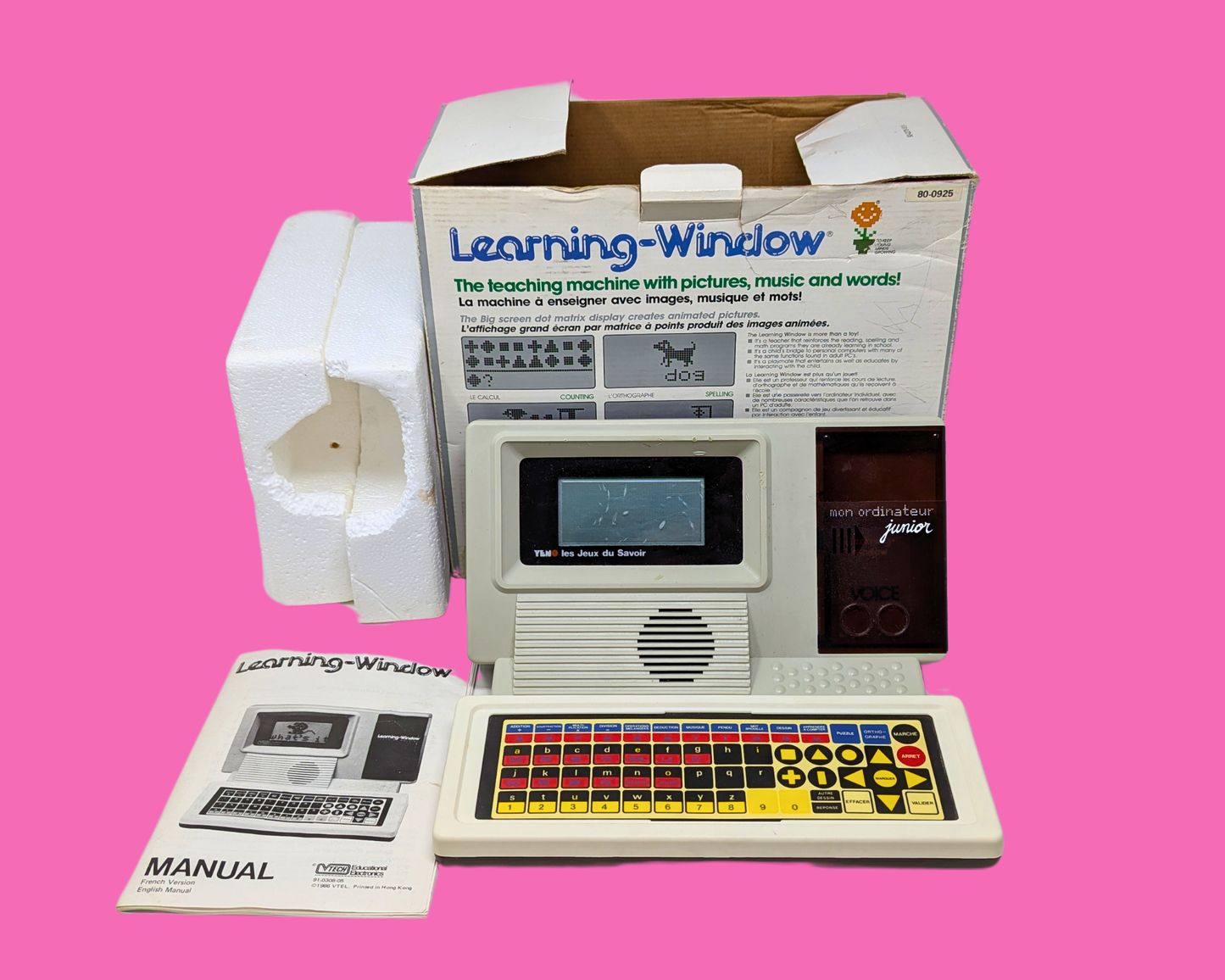 Vintage 1980's Learning-Window Appareil Français, La Machine à Enseigner avec Images, Musique et Mots, In Working Condition