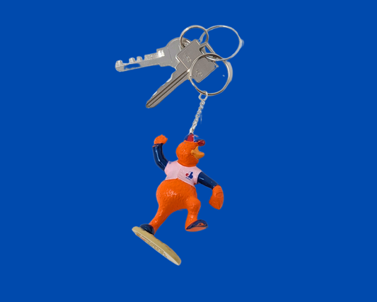 Handmade, Upcycled Montreal Expos Youppi! Mascott Toy Keychain