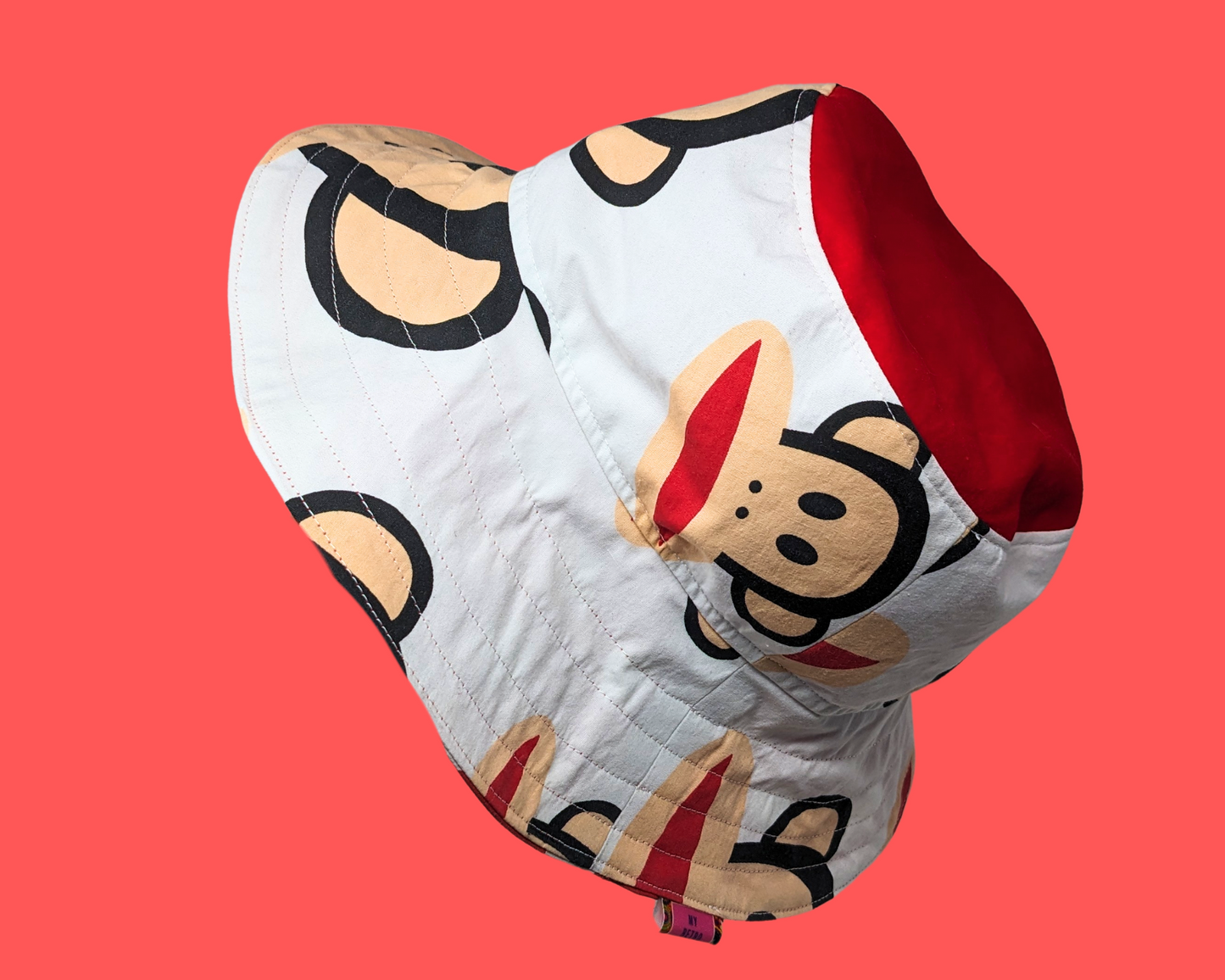 Handmade and Upcycled Paul Frank, Monkey Bedsheet Reversible Bucket Hat