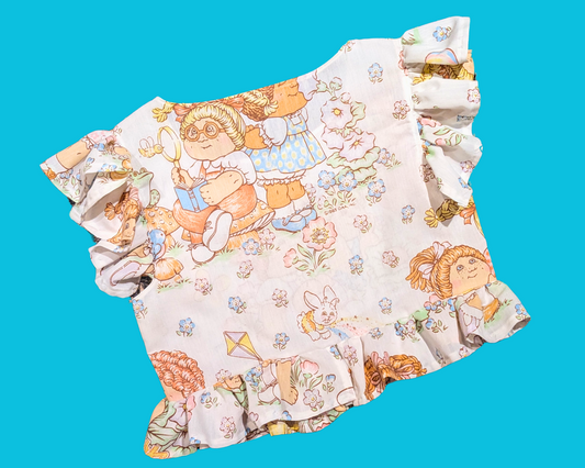 Handmade, Upcycled Cabbage Patch Kids Bedsheet Crop Top Size M