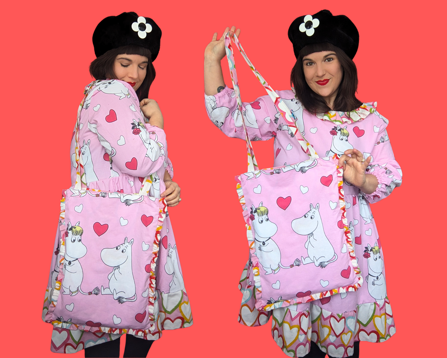 Handmade, Upcycled The Moomins Bedsheet Tote Bag