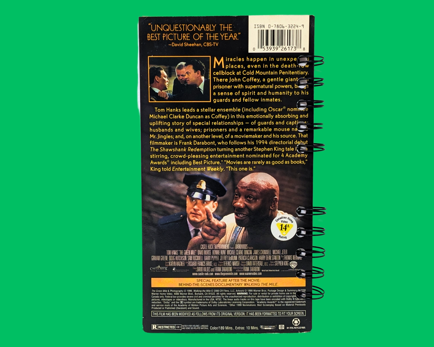 The Green Mile VHS Movie Notebook