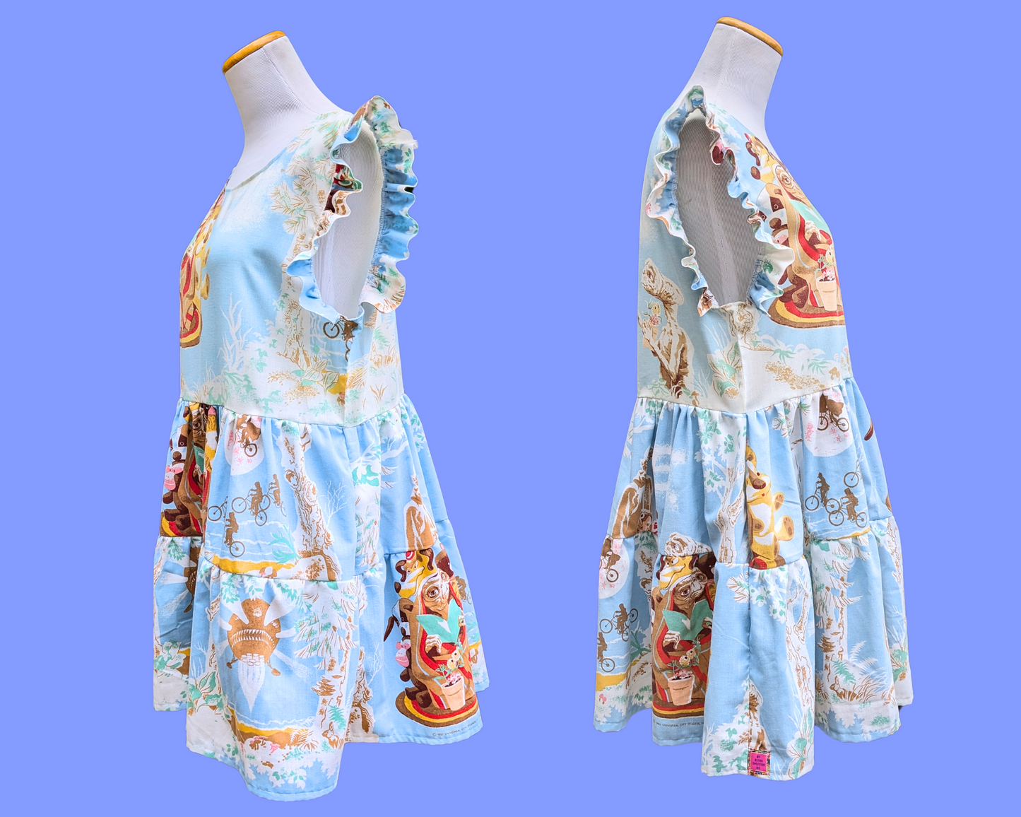 Handmade, Upcycled Vintage E.T Bedsheet Dress Size M